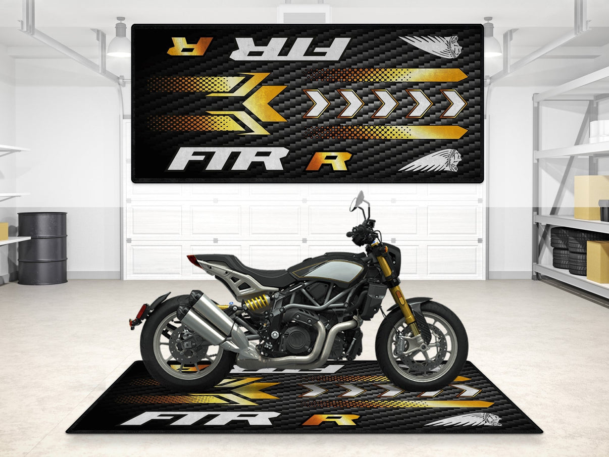 Designed Pit Mat for Indian FTR Carbon 1200 Motorcycle - MM7317 MPM Motorcycle Mat