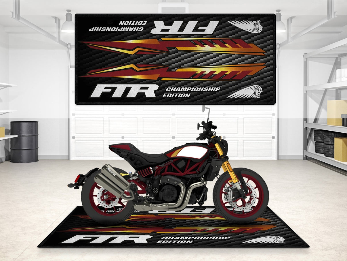 Designed Pit Mat for Indian FTR Championship Edition Motorcycle - MM7319 MPM Motorcycle Mat