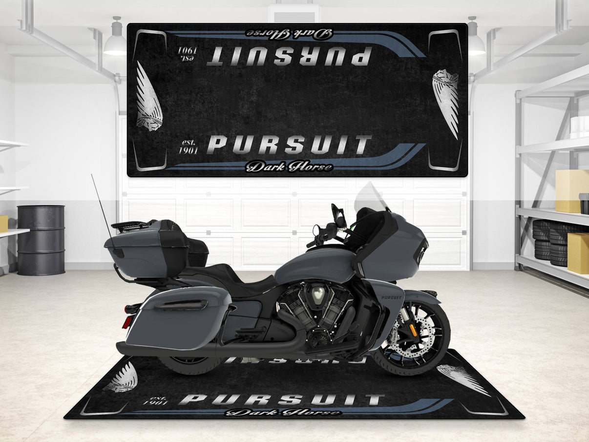 Designed Pit Mat for Indian Pursuit Dark Horse Motorcycle - MM7339 MPM Motorcycle Mat