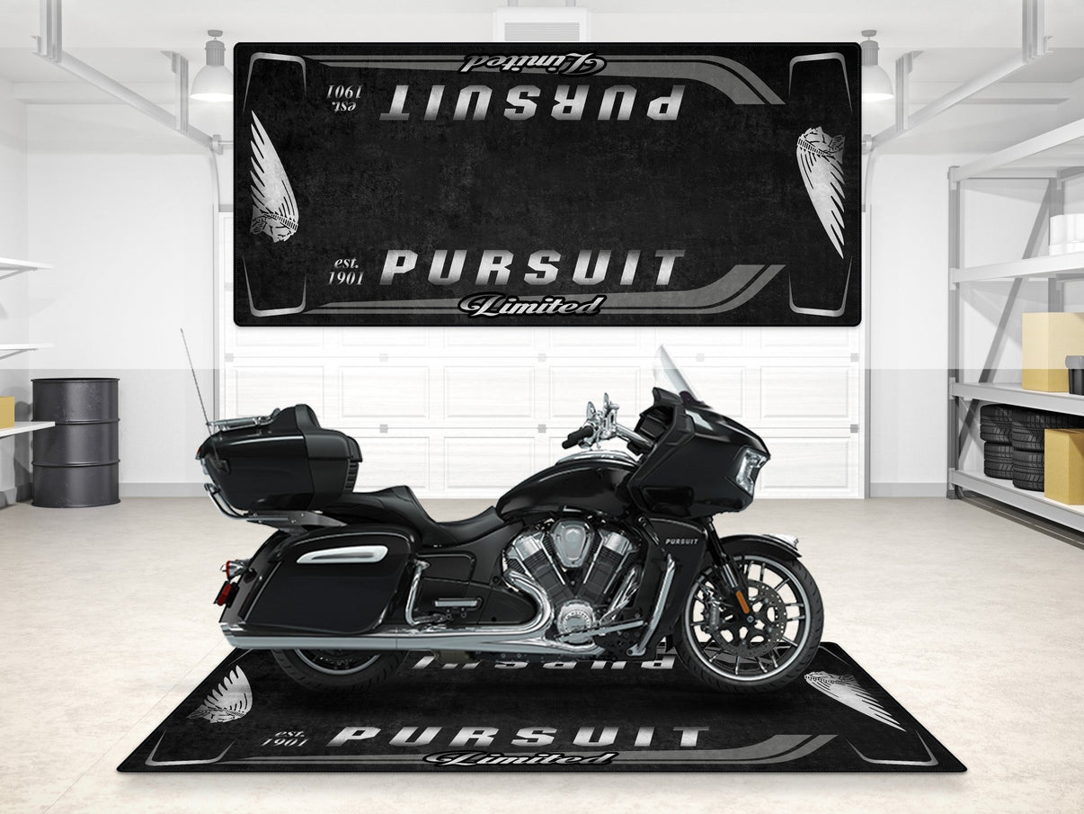 Designed Pit Mat for Indian Pursuit Limited Motorcycle - MM7338 MPM Motorcycle Mat