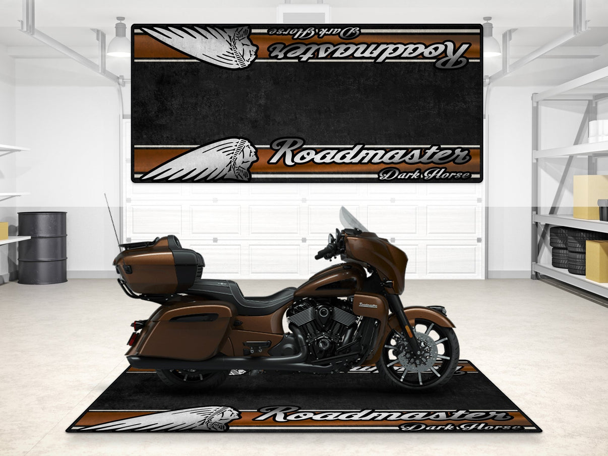 Designed Pit Mat for Indian Roadmaster Dark Horse Motorcycle - MM7337 MPM Motorcycle Mat