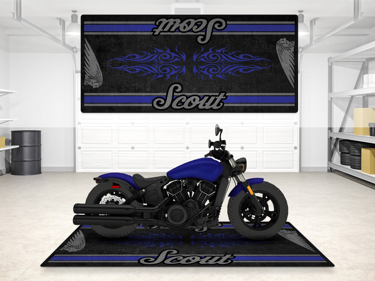 Designed Pit Mat for Indian Scout Bobber Sixty Motorcycle - MM7320 MPM Motorcycle Mat