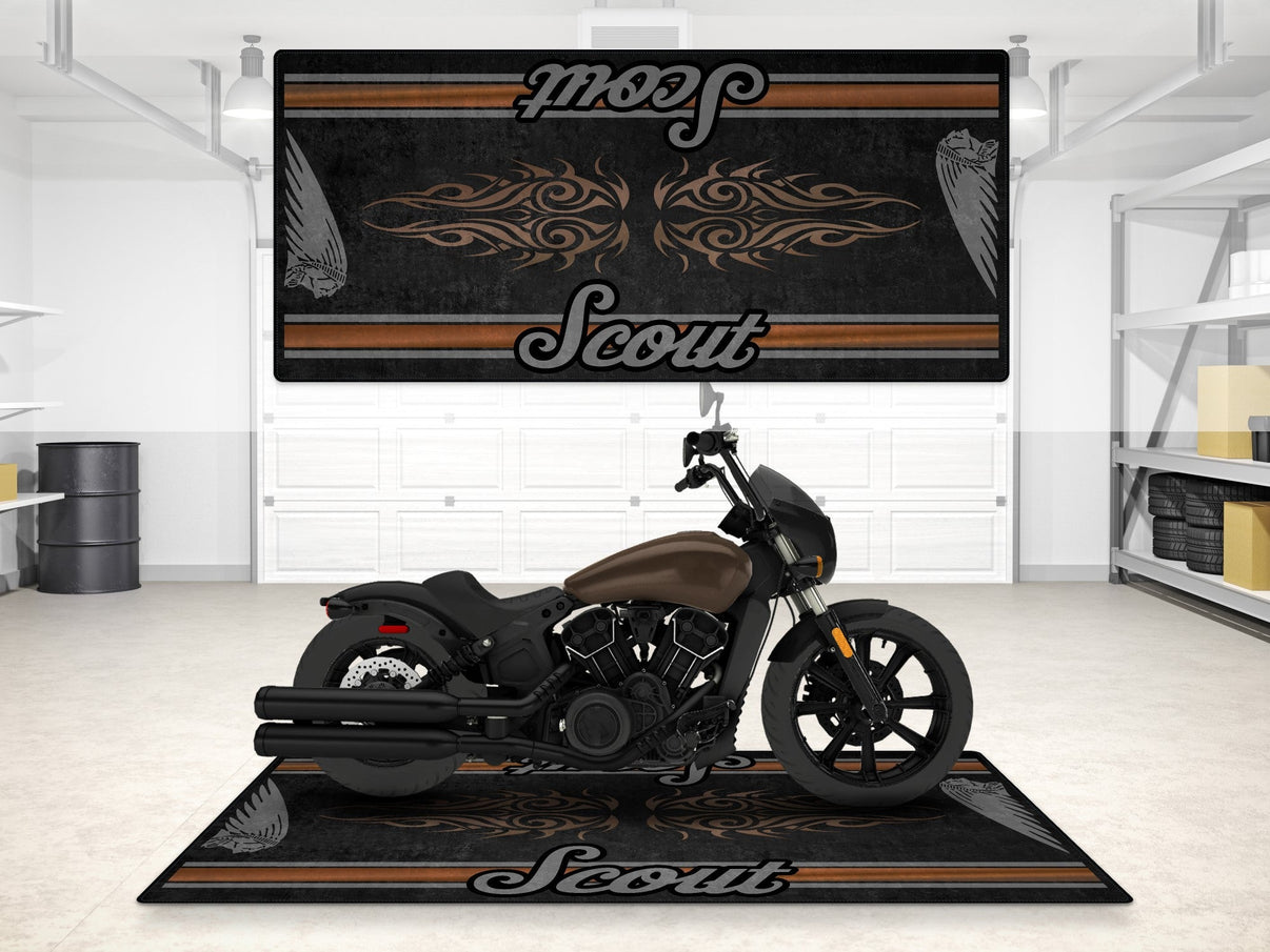 Designed Pit Mat for Indian Scout Rogue Sixty Motorcycle - MM7324 MPM Motorcycle Mat