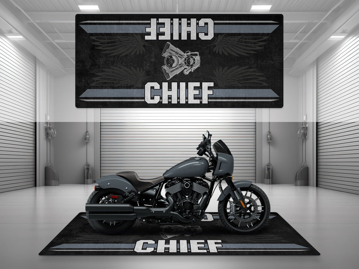 Designed Pit Mat for Indian Sport Chief Motorcycle - MM7325 MPM Motorcycle Mat