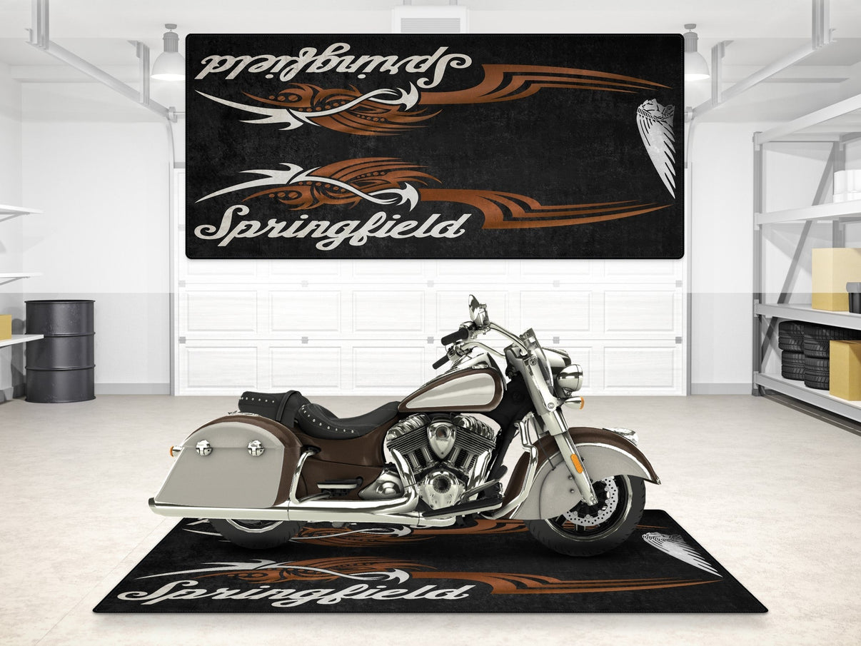 Designed Pit Mat for Indian Springfield Motorcycle - MM7326 MPM Motorcycle Mat