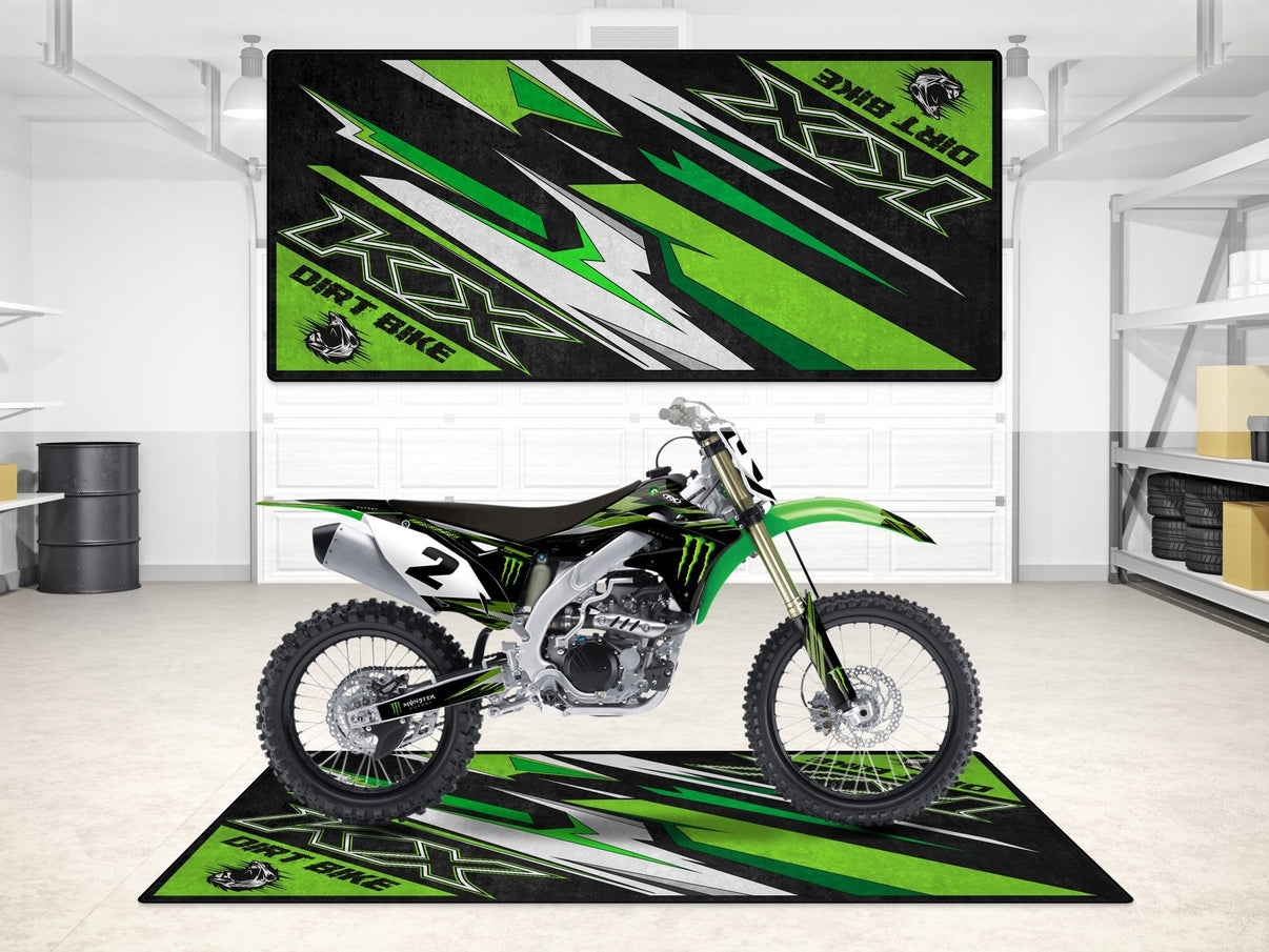 Designed Pit Mat for Kawasaki KX Motorcycle - MM7252 MPM Motorcycle Mat