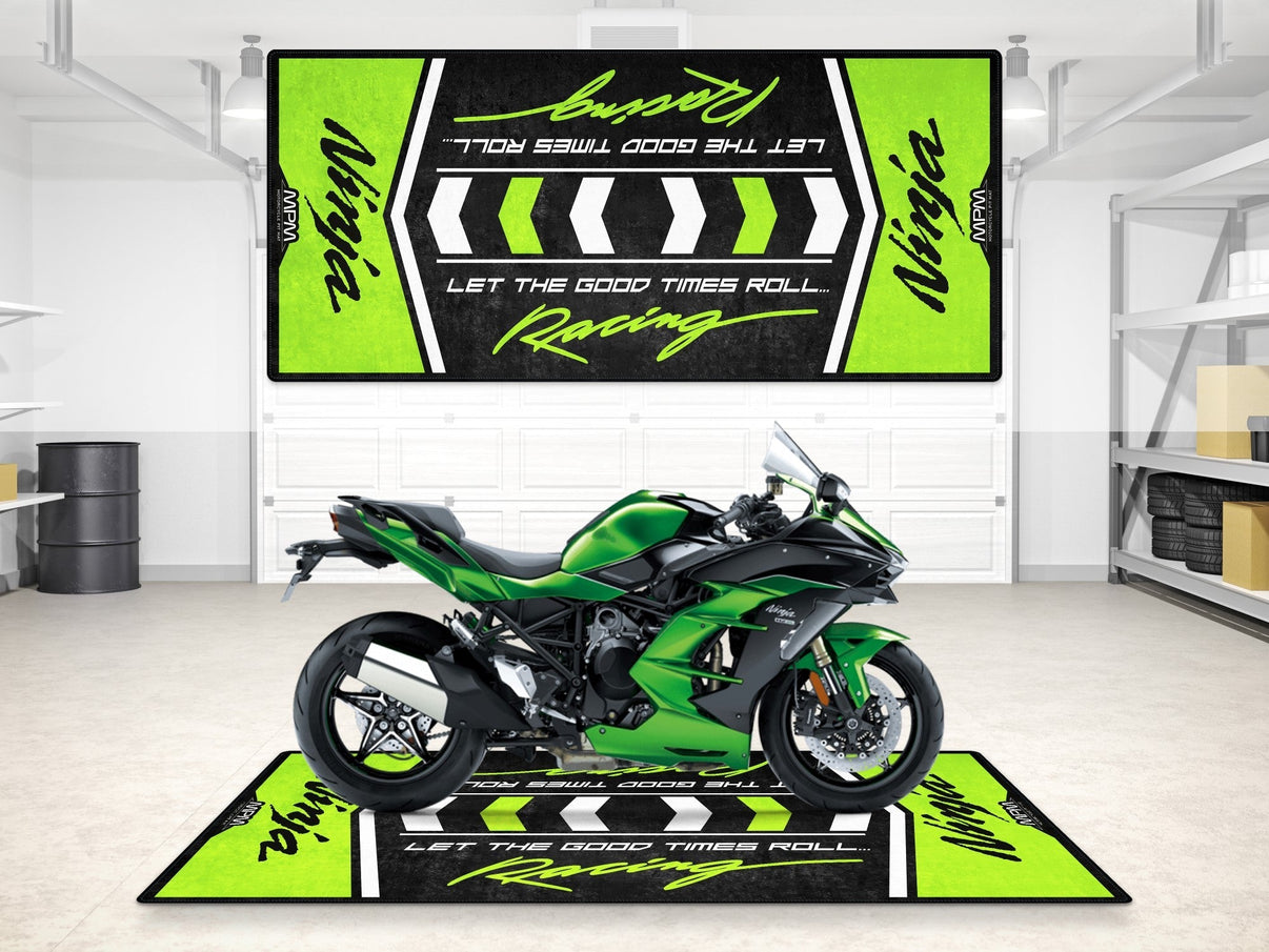 Designed Pit Mat for Kawasaki Ninja Motorcycle - MM7136 MPM Motorcycle Mat
