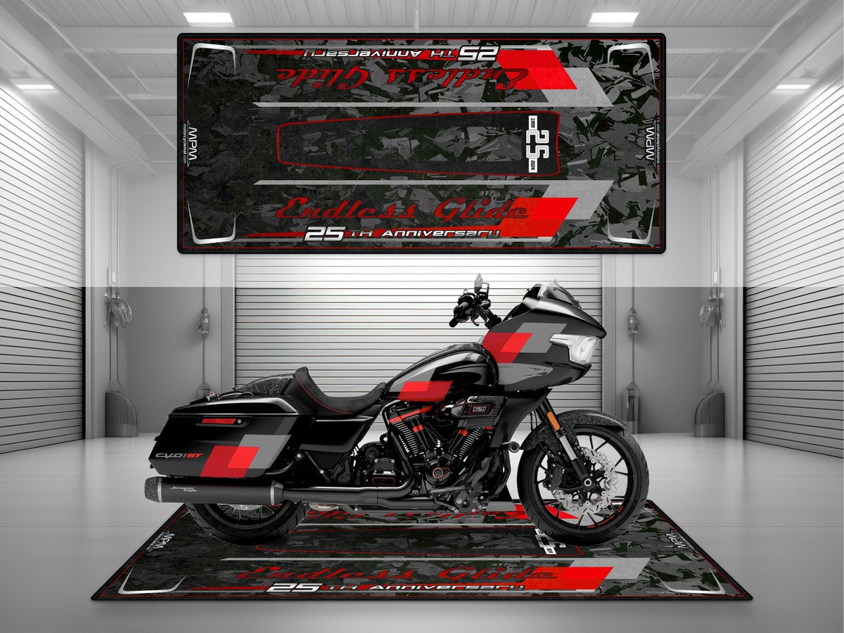MPM Motorcycle Mat for Cruiser Motorcycle 25th Anniversary - U1201 MPM Motorcycle Mat