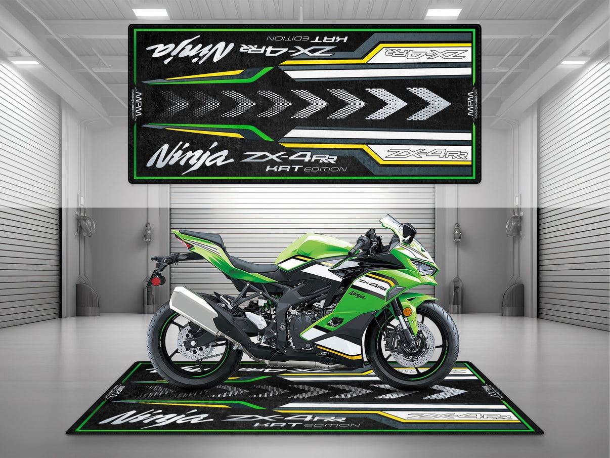 Designed Pit Mat for Kawasaki Ninja ZX-4RR KRT Edition Motorcycle - MM7393 MPM Motorcycle Mat