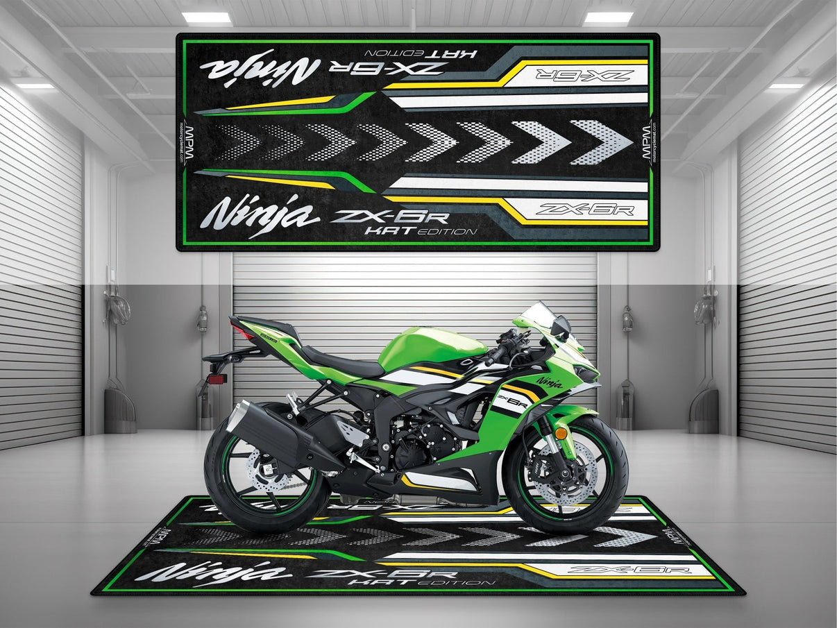 Designed Pit Mat for Kawasaki Ninja ZX-6R KRT Edition Motorcycle - MM7396 MPM Motorcycle Mat
