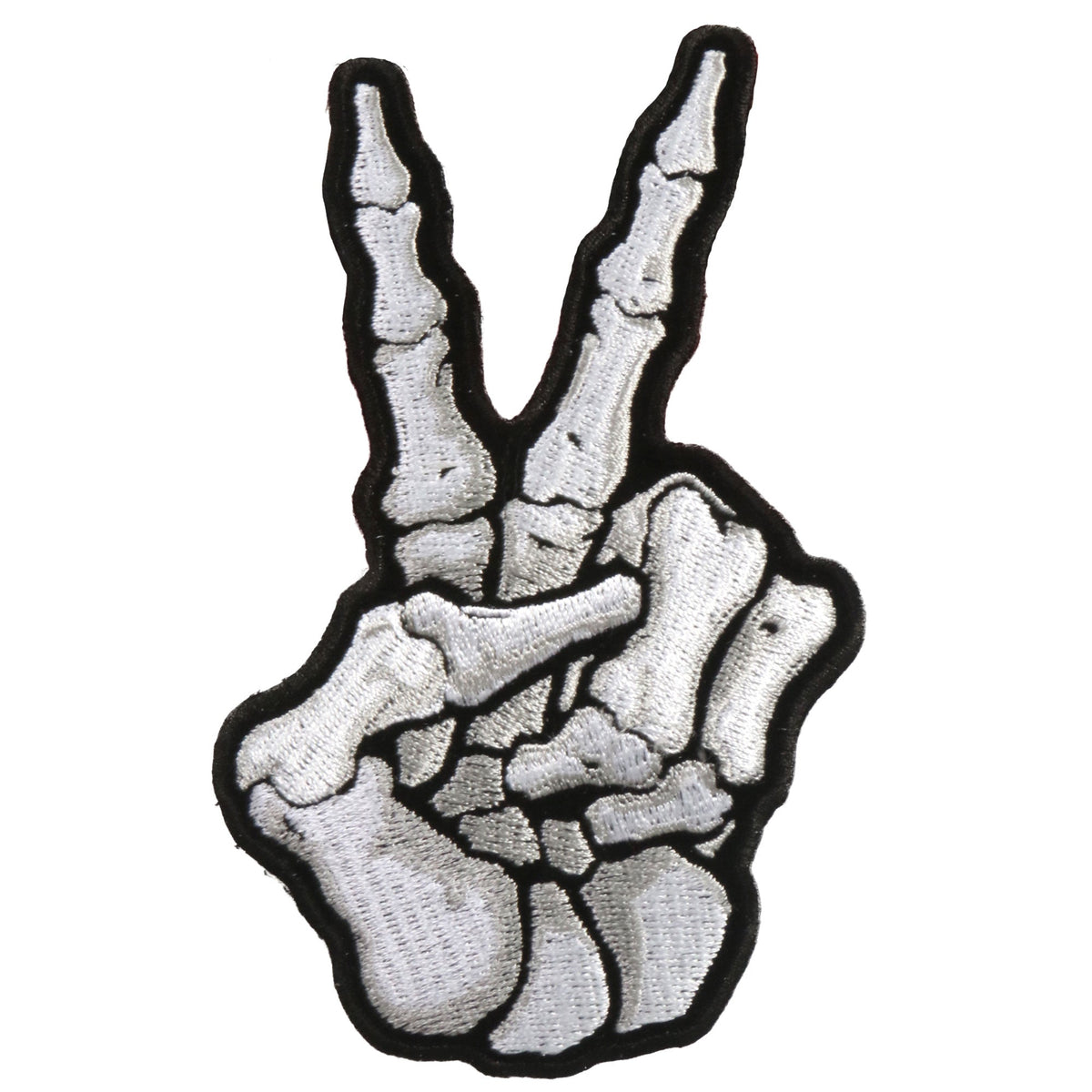 Hot Leathers 3" x 5" Skeleton Peace Sign Patch Hot Leathers