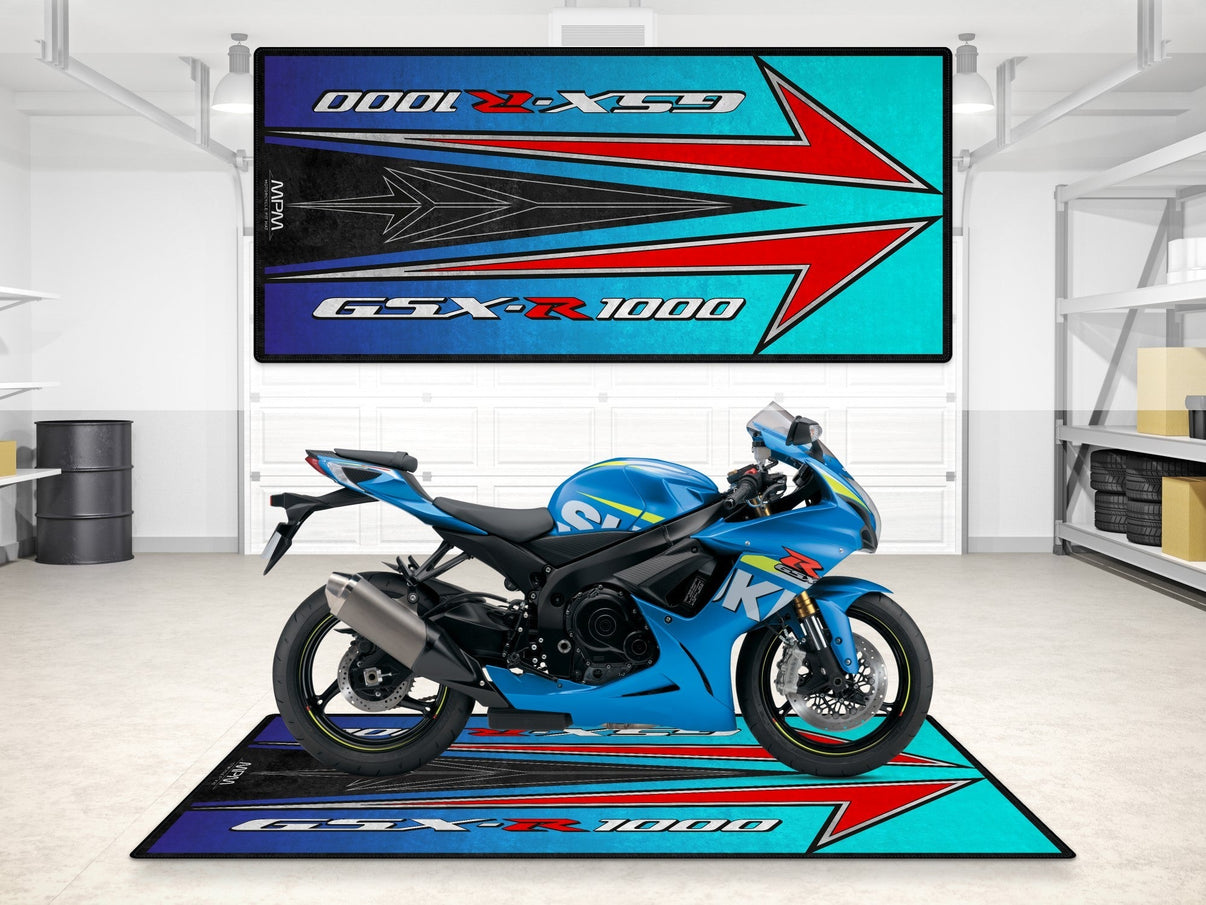 Designed Pit Mat for Suzuki GSX-R1000 Motorsport Motorcycle - MM7127 MPM Motorcycle Mat