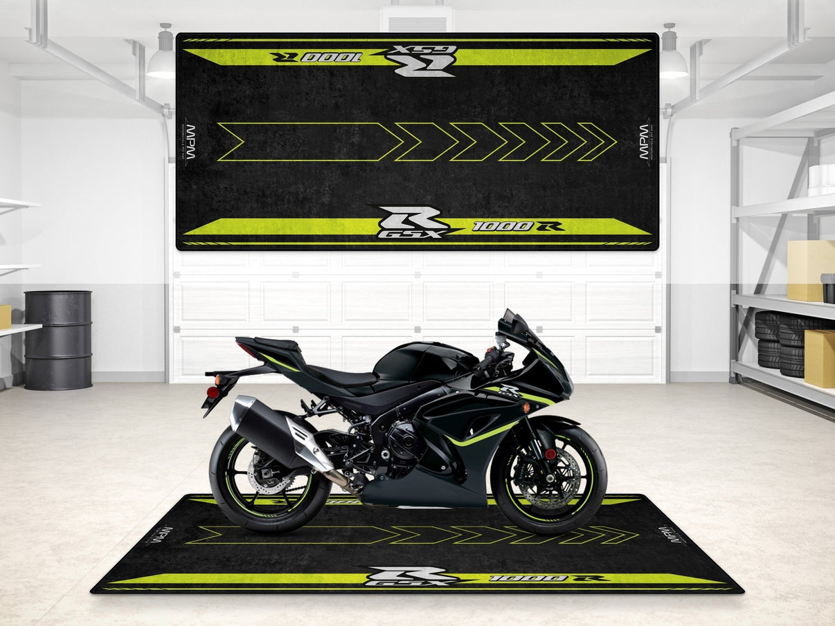 Designed Pit Mat for Suzuki Motorsport GSX-R1000R 2023 Motorcycle - MM7128 MPM Motorcycle Mat