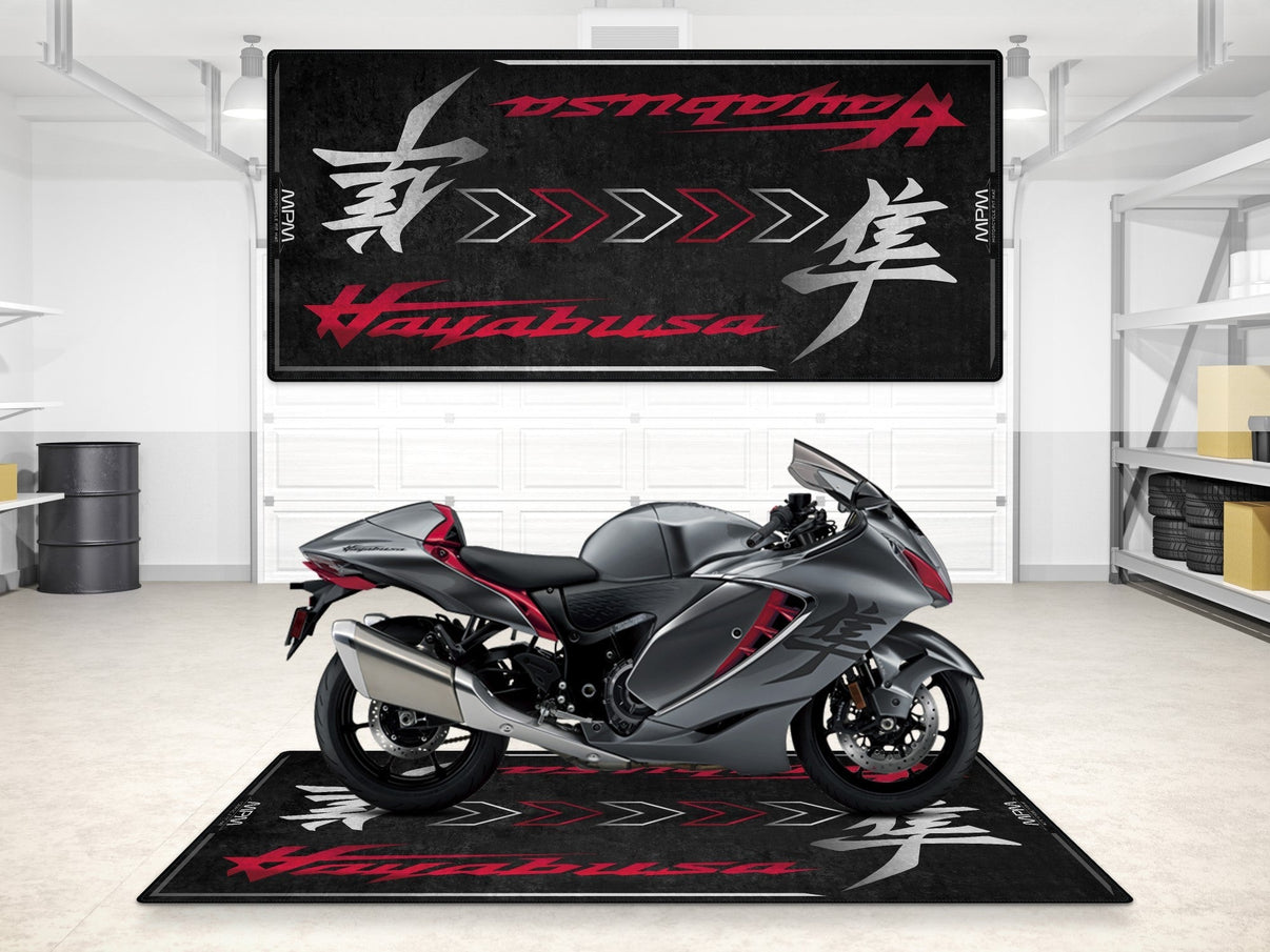 Designed Pit Mat for Suzuki Hayabusa Motorsport Motorcycle - MM7129 MPM Motorcycle Mat
