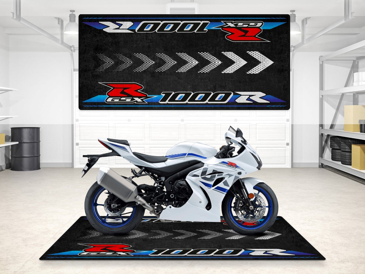 Designed Pit Mat for Suzuki Motorsport GSX - R1000R 2023 Motorcycle - MM7130 MPM Motorcycle Mat