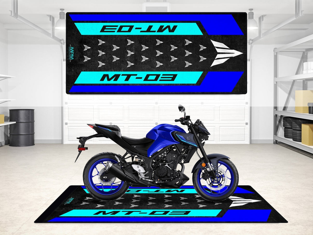 Designed Pit Mat for Yamaha MT-03 Motorcycle - MM7121 MPM Motorcycle Mat