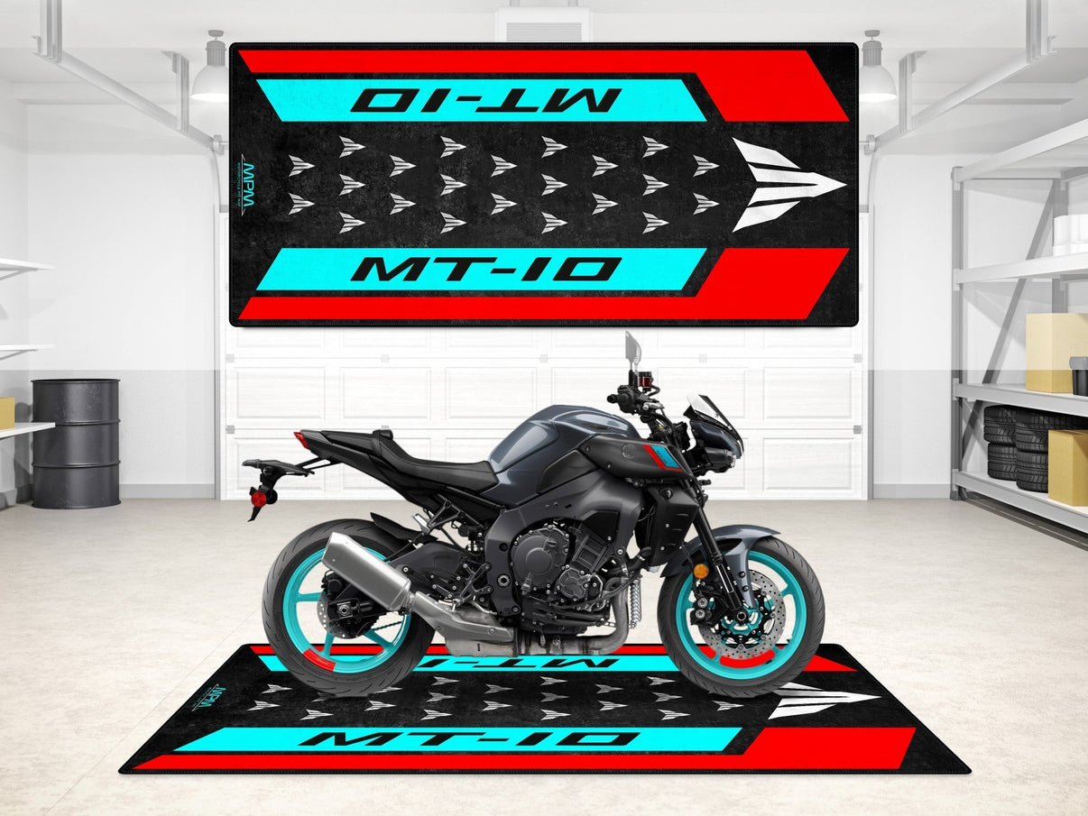 Designed Pit Mat for Yamaha MT-10 Motorcycle - MM7115 MPM Motorcycle Mat