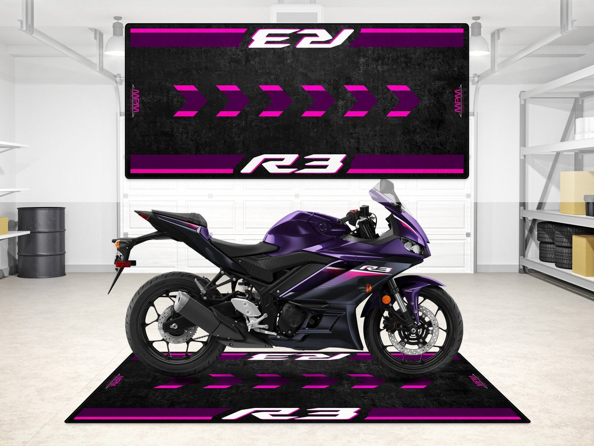 Designed Pit Mat for Yamaha R3 Motorcycle - MM7114 MPM Motorcycle Mat