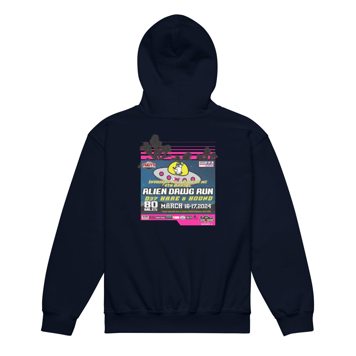 Youth 2024 Alien Dawg Run - Rovers MC & Invaders MC Hare & Hound Event Hoodie Race Desert