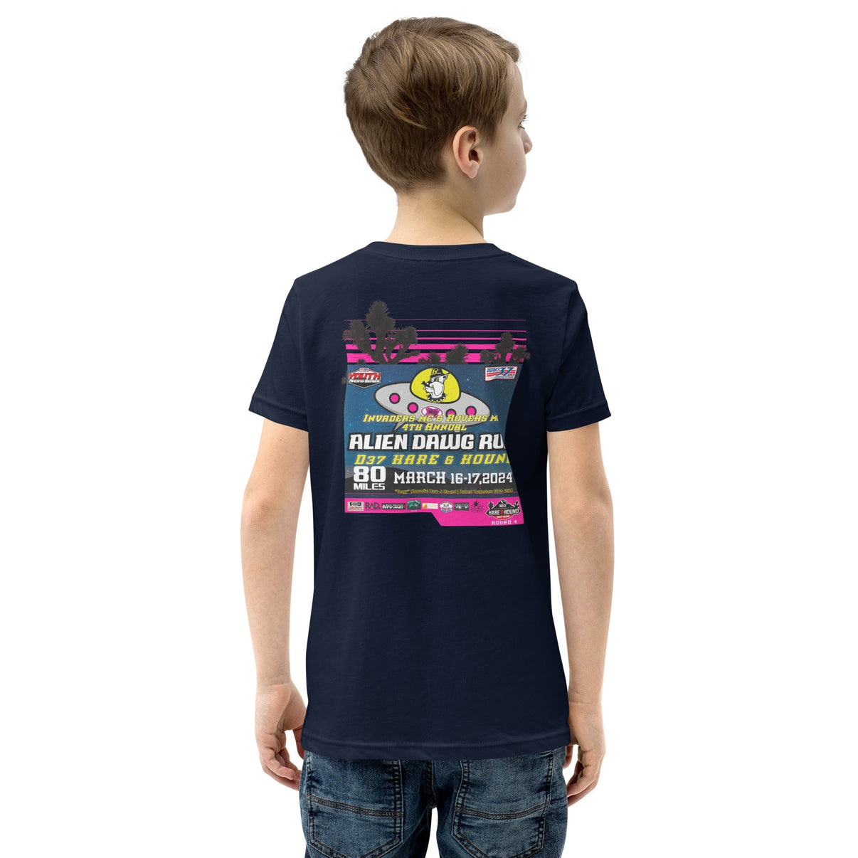 Youth 2024 Alien Dawg Run - Rovers MC & Invaders MC Hare & Hound Event T-Shirt Race Desert