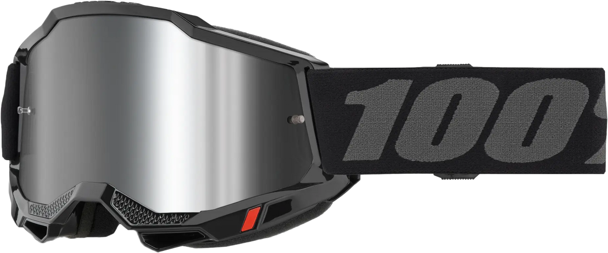 100% Accuri 2 Goggle Black Mirror Silver Lens 100%