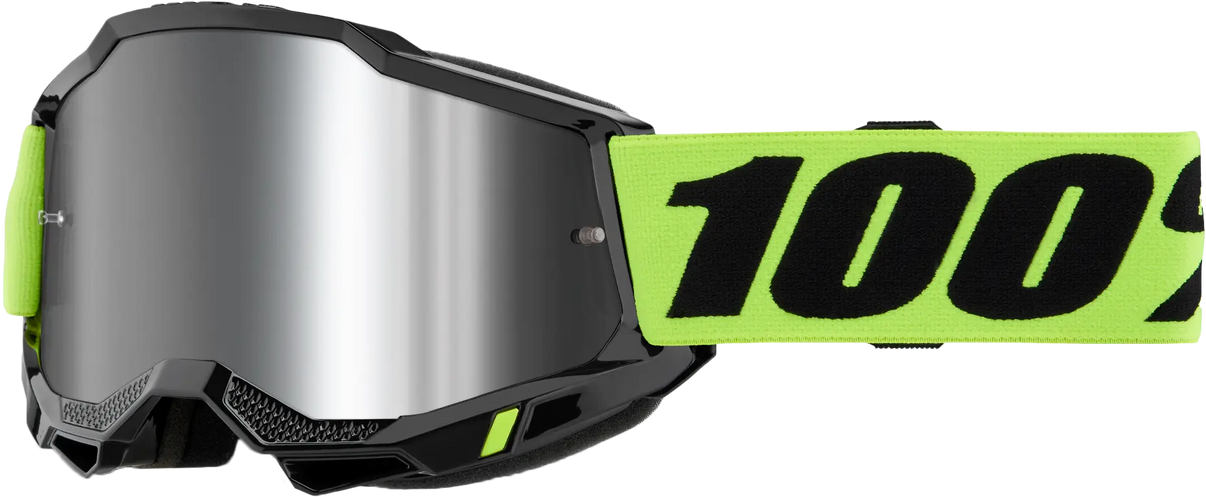 100% Accuri 2 Goggle Neon Yellow Mirror Silver Lens 100%