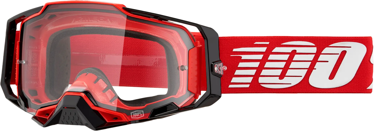100% Armega Goggle Red Clear Lens 100%
