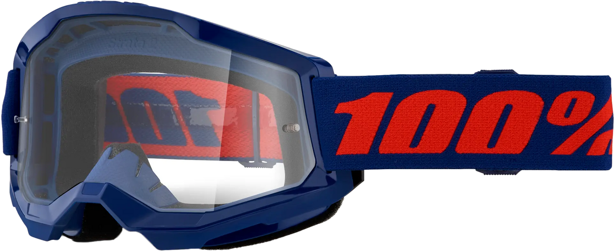 100% Strata 2 Goggle Navy Clear Lens 100%