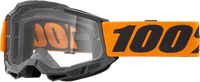 100% Strata 2 Goggle Neon Orange Clear Lens 100%