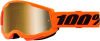 100% Strata 2 Goggle Neon Orange Mirror Gold Lens 100%