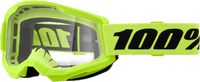 100% Strata 2 Goggle Neon Yellow Clear Lens 100%