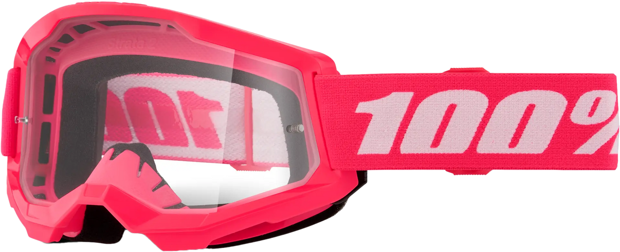100% Strata 2 Goggle Pink Clear Lens 100%