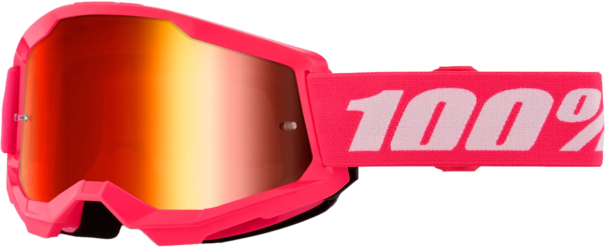 100% Strata 2 Goggle Pink Mirror Red Lens 100%