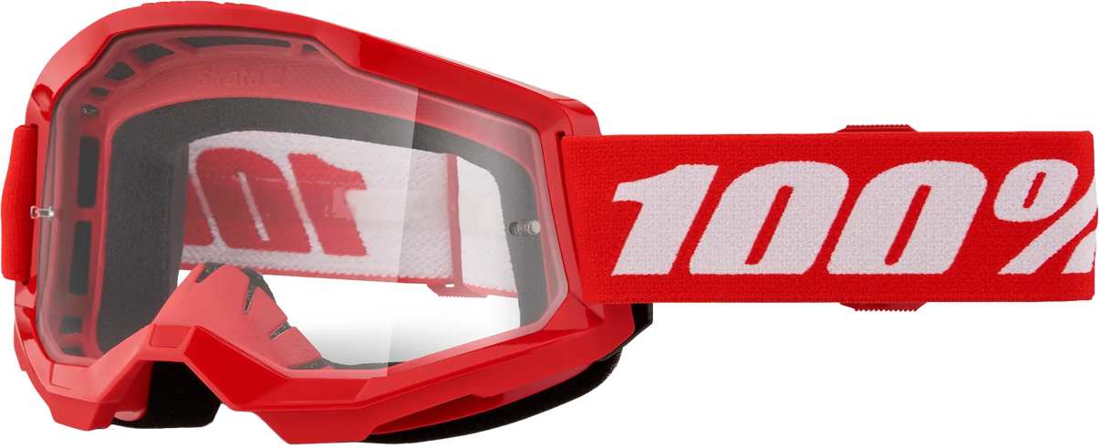 100% Strata 2 Goggle Red Clear Lens 100%