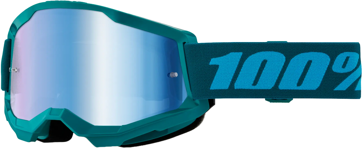 100% Strata 2 Goggle Stone Mirror Blue Lens 100%