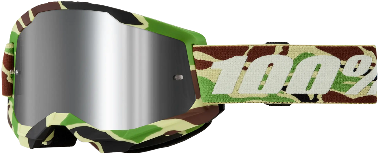 100% Strata 2 Goggle War Camo Mirror Silver Lens 100%