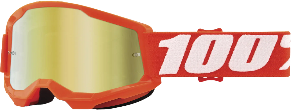 100% Strata 2 Junior Goggle Orange Mirror Gold Lens 100%