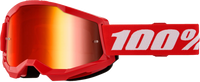 100% Strata 2 Youth Goggle Red Mirror Red Lens 100%