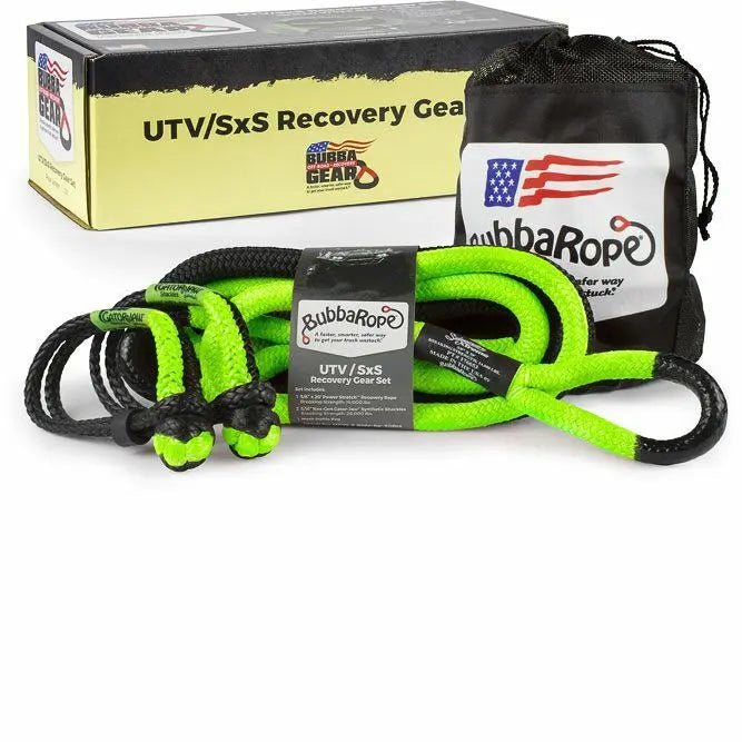 20’ Recovery Rope Set - Bubba Ropes UTV Gear Set Green Eyes BUBBA ROPES