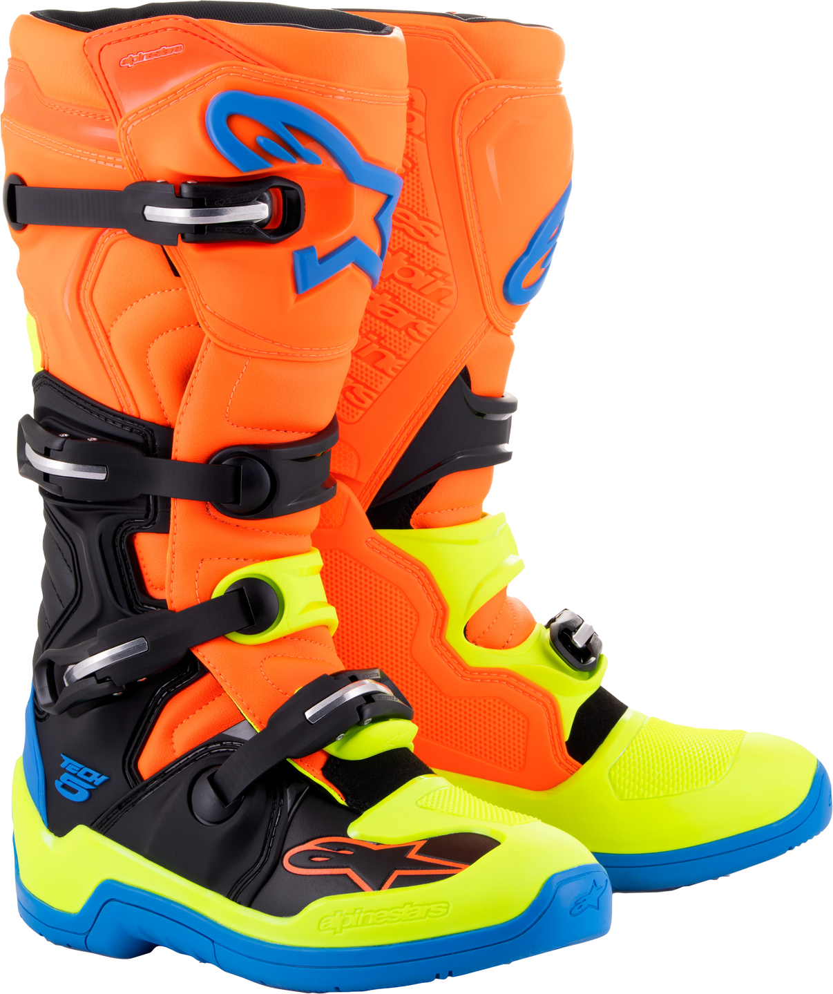 Alpinestars Tech 5 Blue/Orange Fluo/Yellow Fluo Boots ALPINESTARS