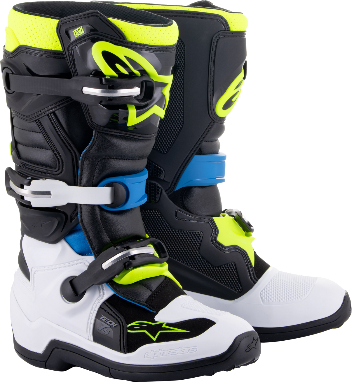 Alpinestars Youth Tech 7s Black/Enamel/Blue/Yellow Fluo ALPINESTARS