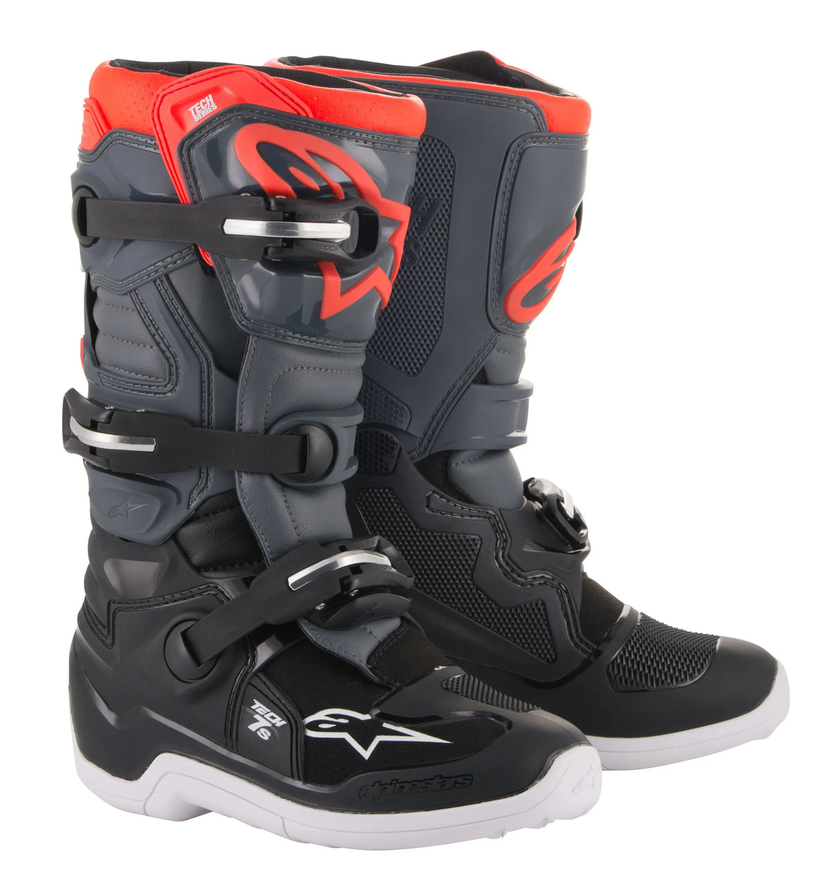 Alpinestars Youth Tech 7s Grey/Red Boots ALPINESTARS