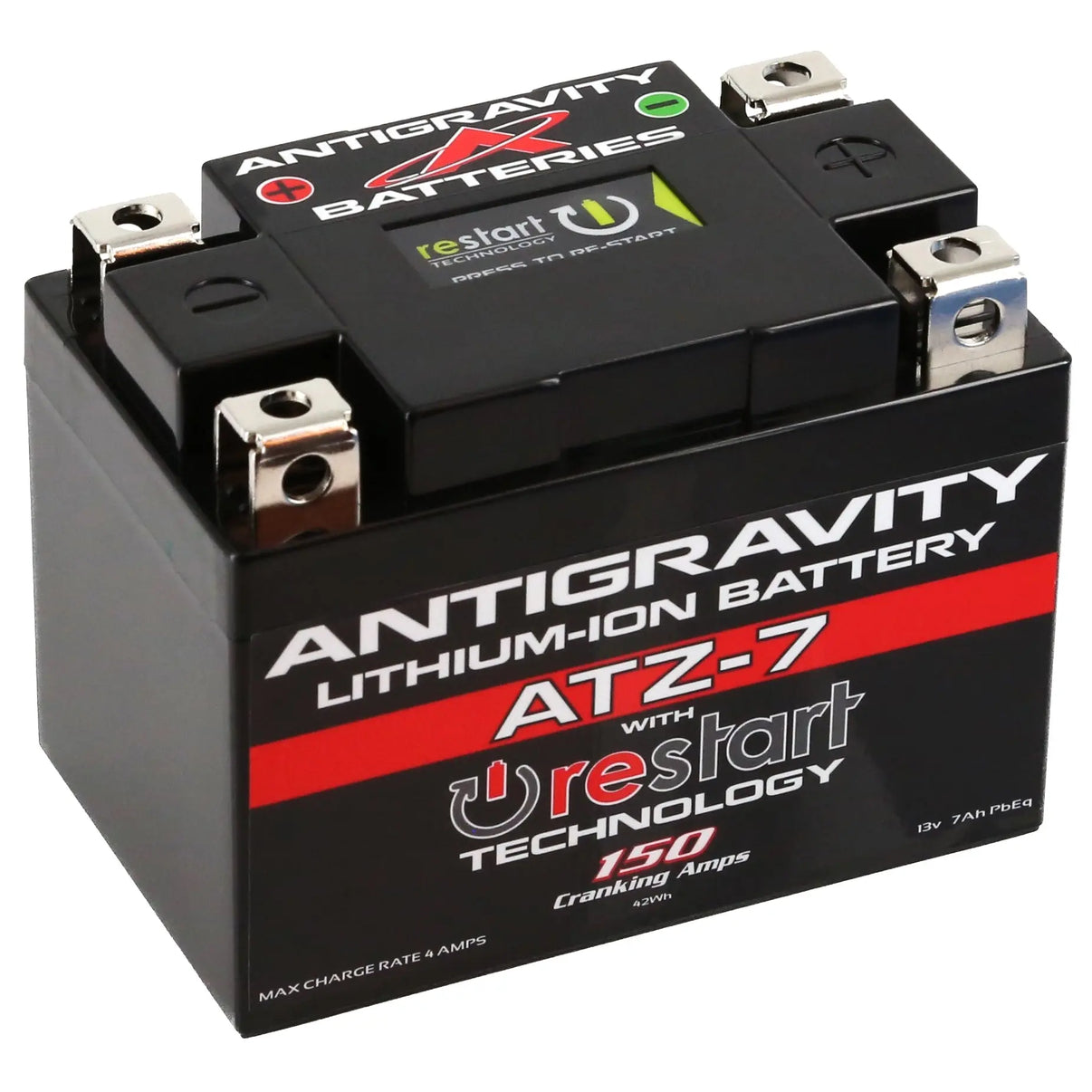 Antigravity ATZ-7 Lithium Battery with ReStart Tech - 150 Cranking Amps - Motorcycle Battery ANTIGRAVITY