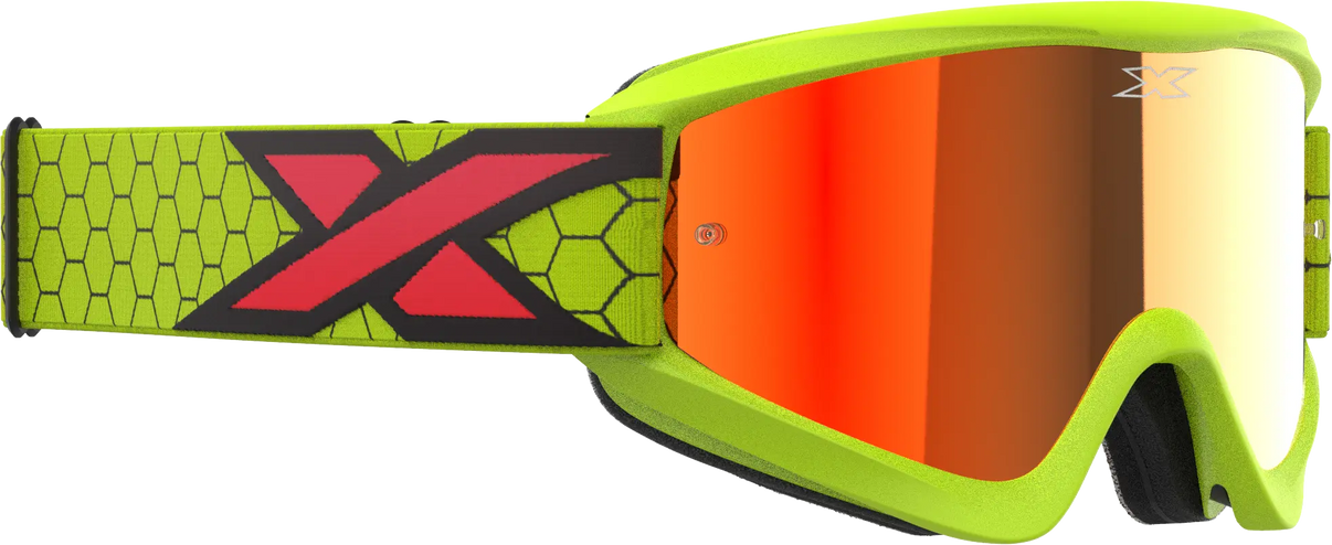EKS Flat Out Mirror Goggle Flo Ylw/Blk/Fire Rd Red Mirror EKS BRAND
