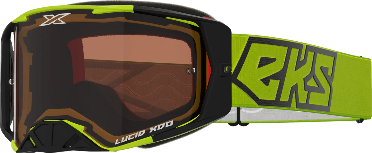 EKS Lucid Goggle Flo Yellow Auburn Lens EKS BRAND