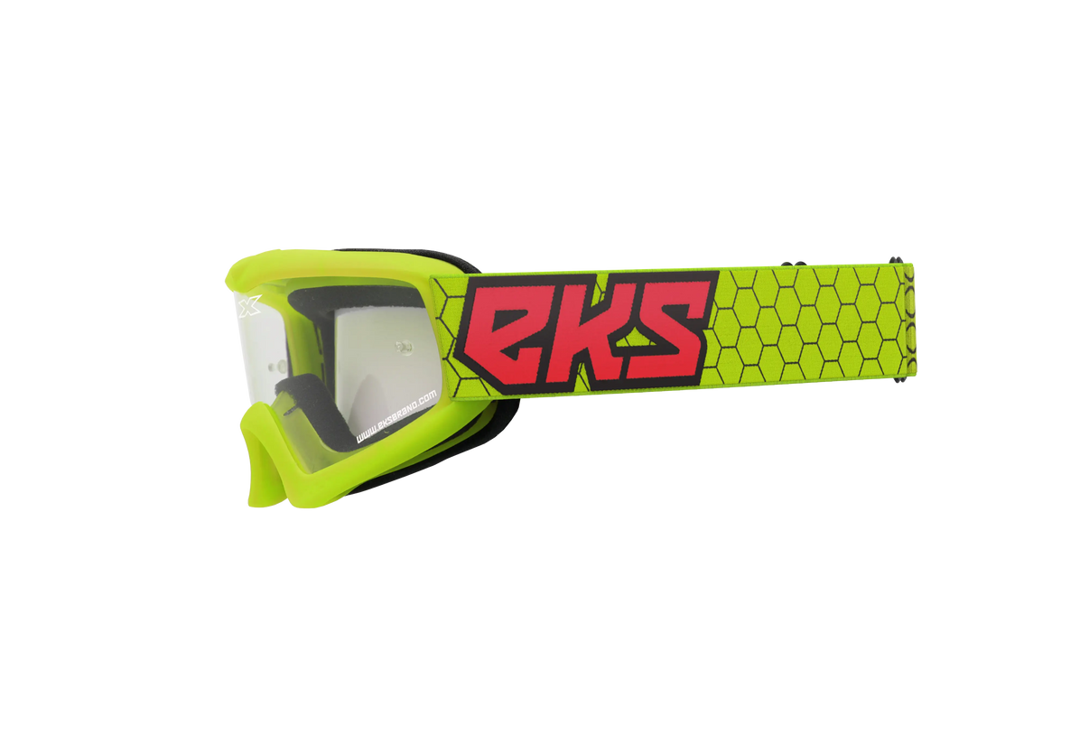 EKS Xgrom Youth Goggle Flo Ylw/Black/Fire Red Clear EKS BRAND