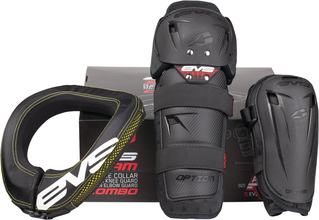 EVS Slam Combo Kit - Adult - Includes Elbow and Knee Guards + R2 Race Collar EVS