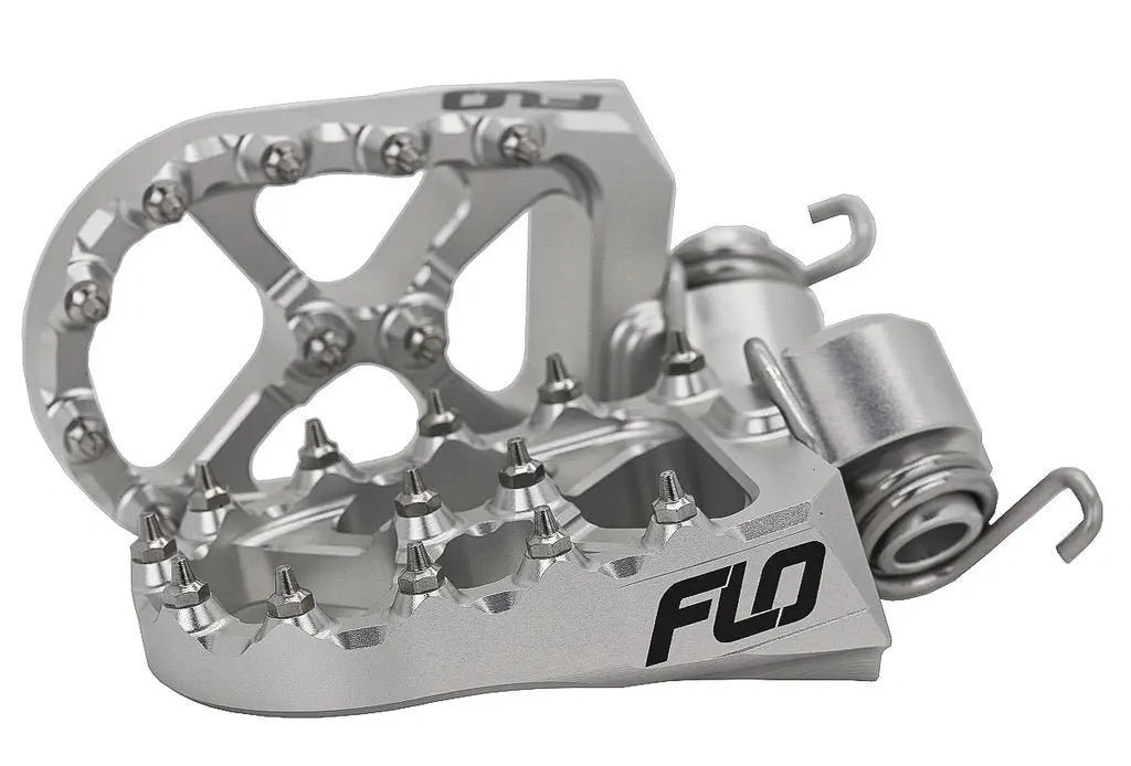 Flo Footpeg Low Silver Yam 10mm Back 12mm Down FLO MOTORSPORTS