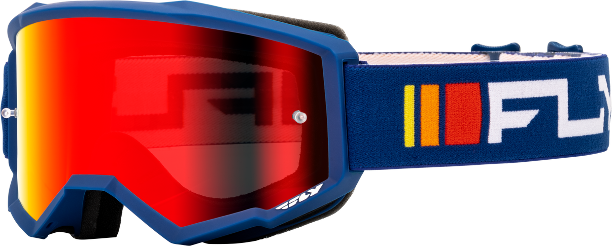 Fly Racing Zone Goggle Navy/White W/ Red Mirror/Smoke Lens FLY RACING