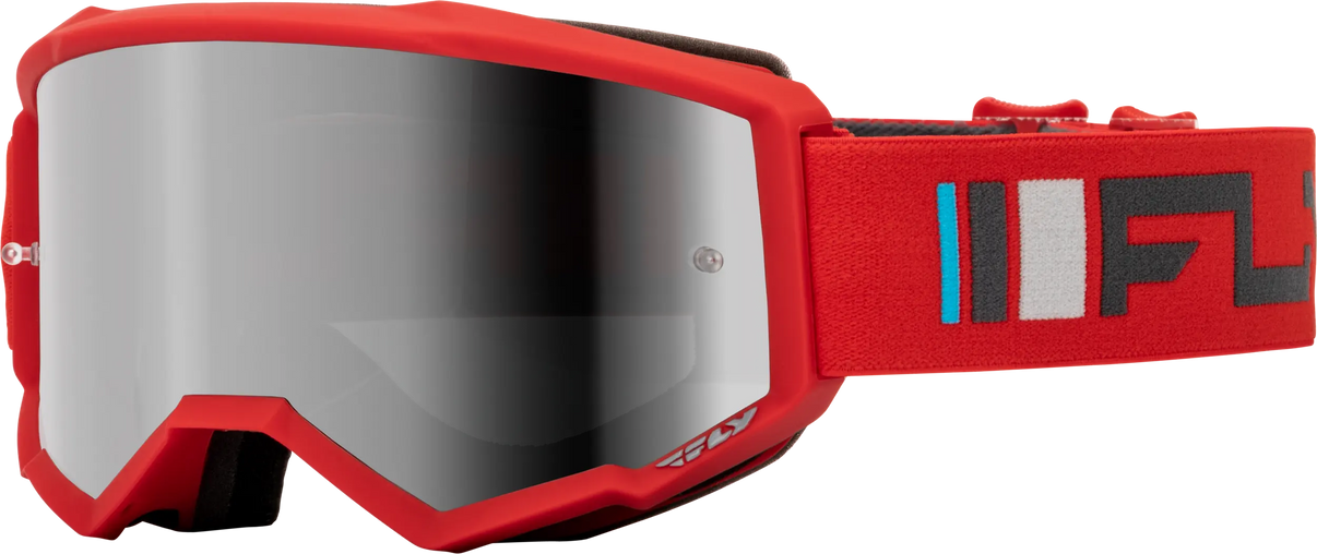 Fly Racing Zone Goggle Red/Charcoal W/ Silver Mirror/Smoke Lens FLY RACING